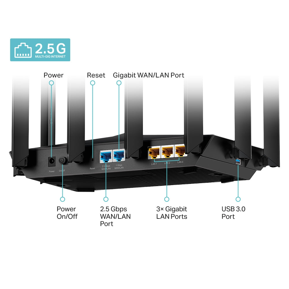 TP-Link Archer AX80 AX6000 8-Stream Wi-Fi 6 Router with 2.5G Port TP-Link Archer AX80 AX6000 8-Stream Wi-Fi 6 Router with 2.5G Port